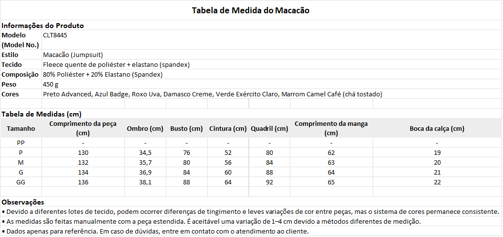 Macacão THERMOFIT™