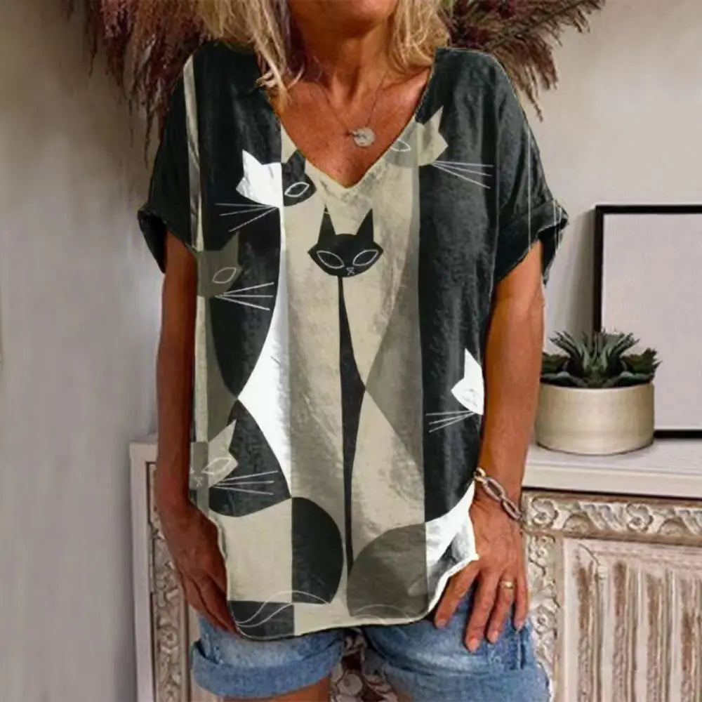 Camiseta Feminina Street Cat Vibes