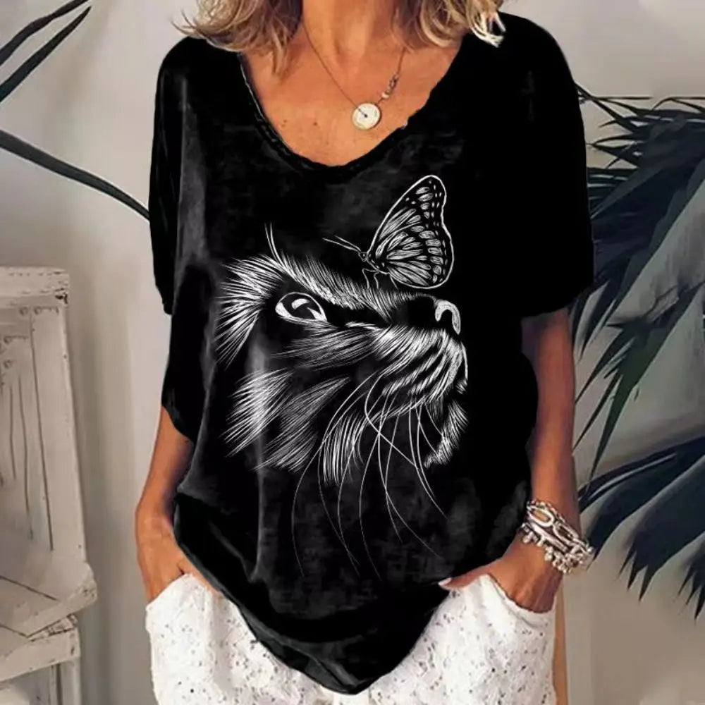 Camiseta Feminina Street Cat Vibes
