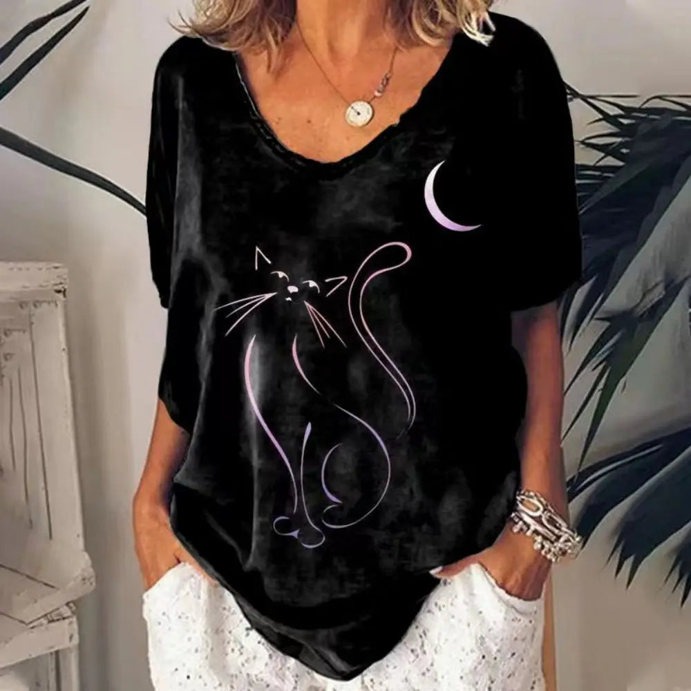 Camiseta Feminina Street Cat Vibes
